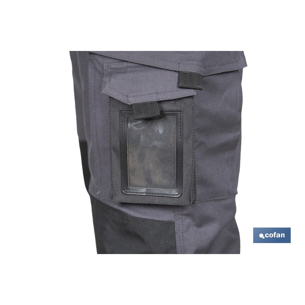 PANTALÓN DE TRABAJO HEIMDALL ELASTANO 280 G/M2 GRIS OSCURO CON DETALLES NEGROS TALLA 62