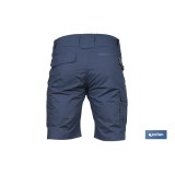BERMUDAS DE TRABAJO TYR ELASTANO 215 G/M2 AZUL MARINO CON DETALLES GRISES TALLA 48