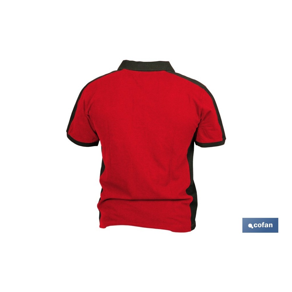 POLO HELA ELASTANO 210 G/M2 ROJO OSCURO-NEGRO TALLA L