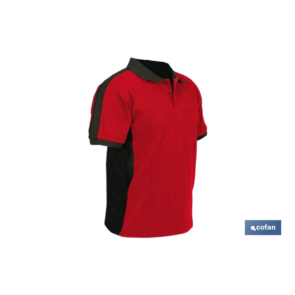 POLO HELA ELASTANO 210 G/M2 ROJO OSCURO-NEGRO TALLA XXL