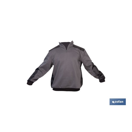 SUDADERA RANGER CUELLO CREMALLERA 280GMS GRIS-NEGRO T-S