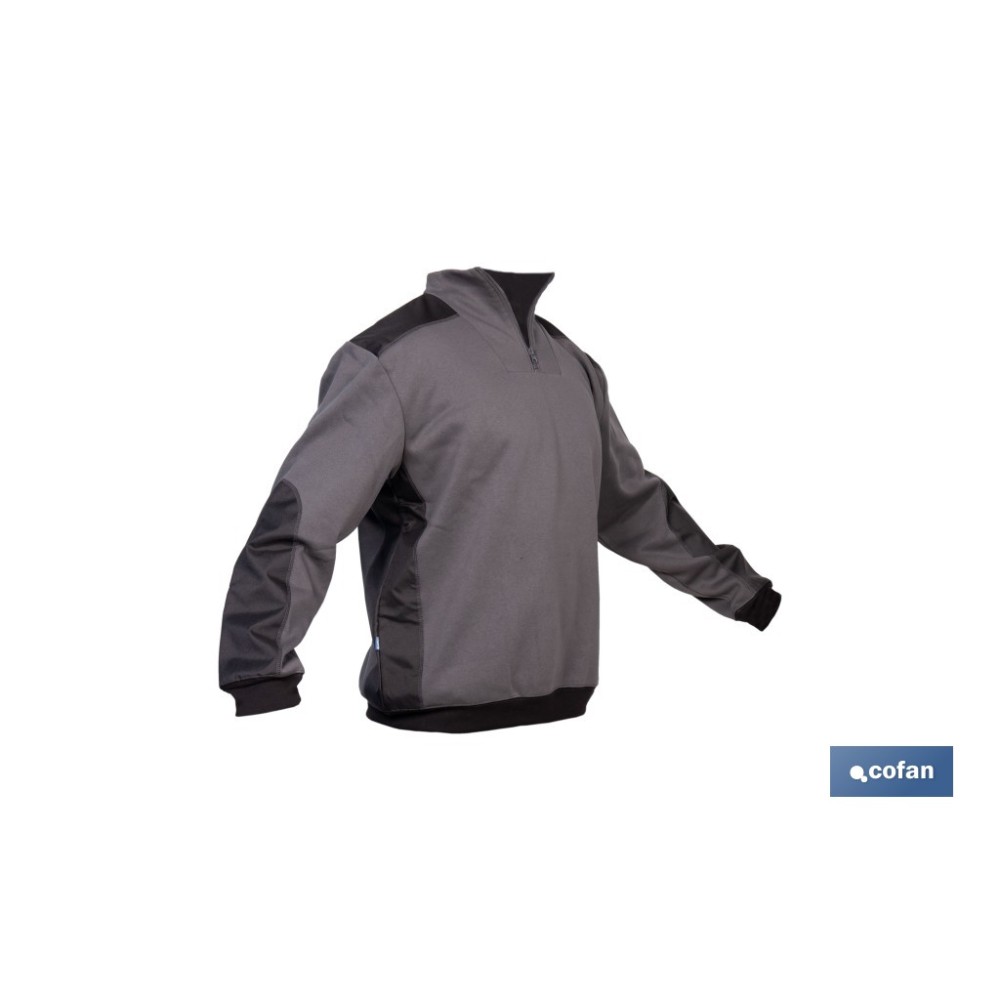 SUDADERA RANGER CUELLO CREMALLERA 280GMS GRIS-NEGRO T-XXL