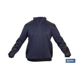 SUDADERA RANGER CUELLO CREMALLERA 280GMS AZUL-NEGRO T-S