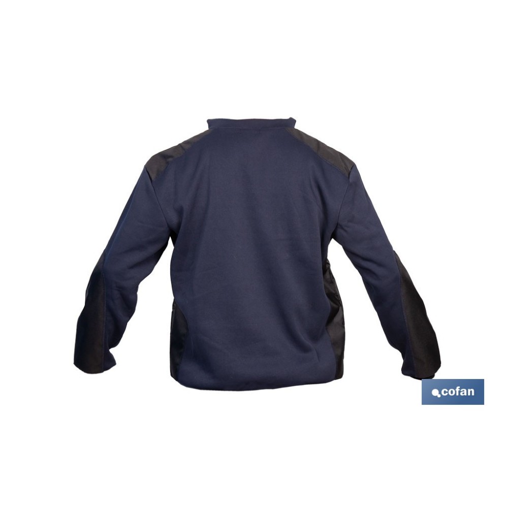 SUDADERA RANGER CUELLO CREMALLERA 280GMS AZUL-NEGRO T-S