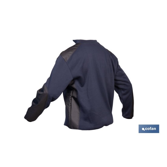 SUDADERA RANGER CUELLO CREMALLERA 280GMS AZUL-NEGRO T-XXL