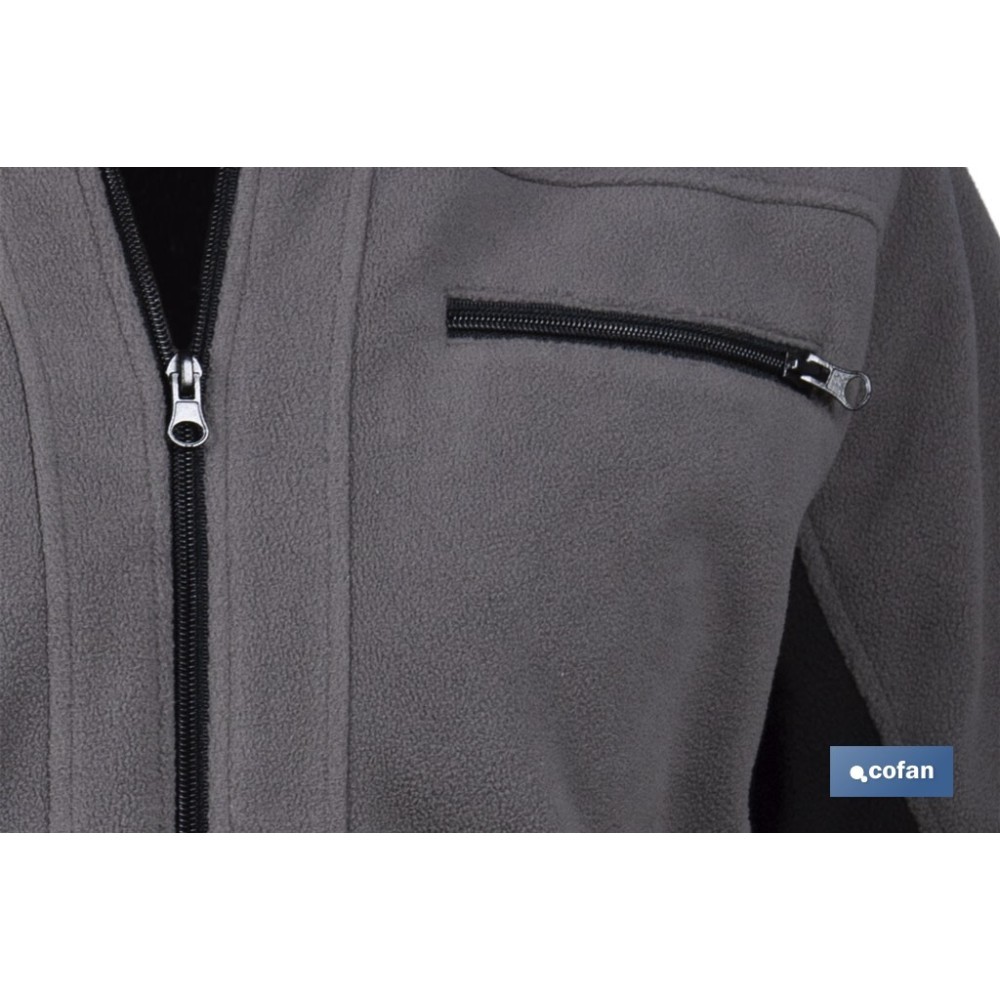 CHAQUETA POLAR MODELO WALKER 370 G/M GRIS-NEGRO TALLA M