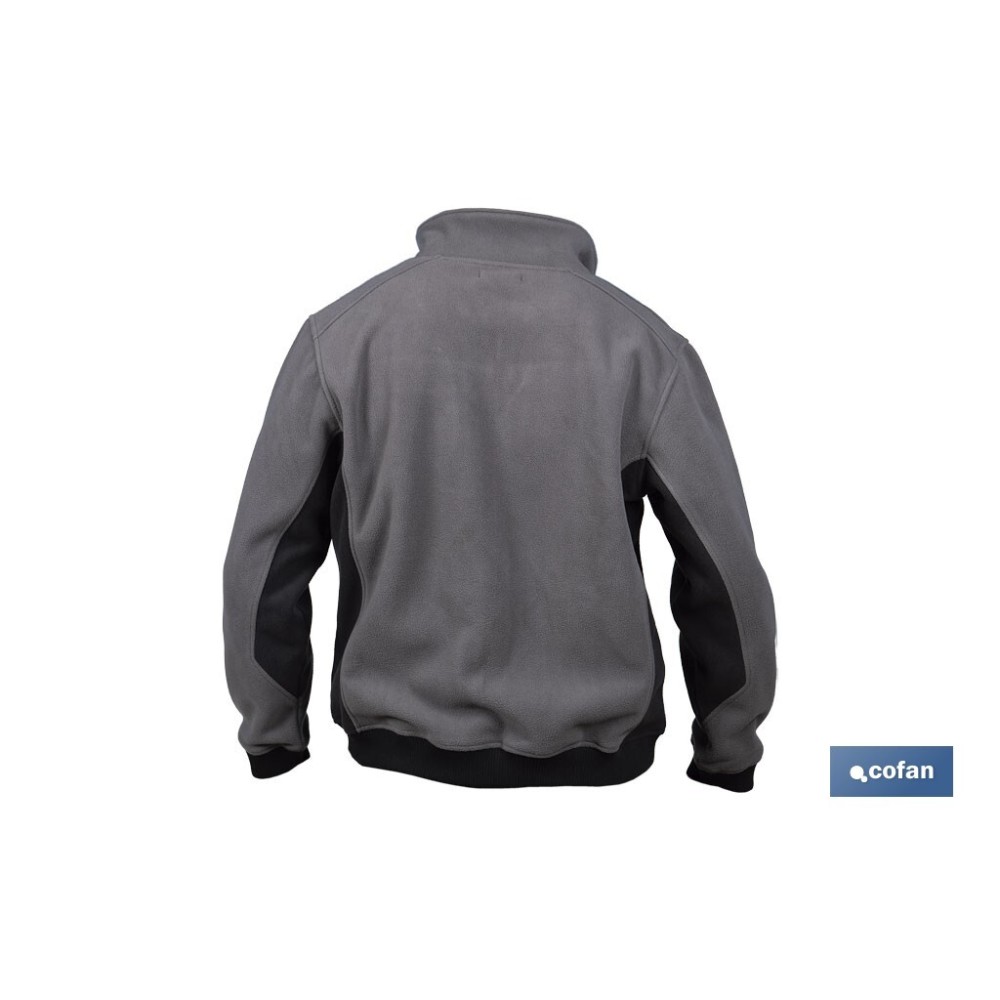 CHAQUETA POLAR MODELO WALKER 370 G/M GRIS-NEGRO TALLA S