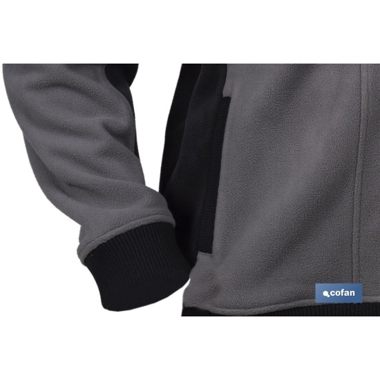 CHAQUETA POLAR MODELO WALKER 370 G/M GRIS-NEGRO TALLA S