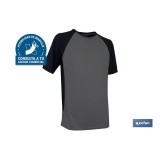 CAMISETA TRANSPIRABLE MODELO PILOTE GRIS-NEGRA 160 g/m2 TALLA-XL