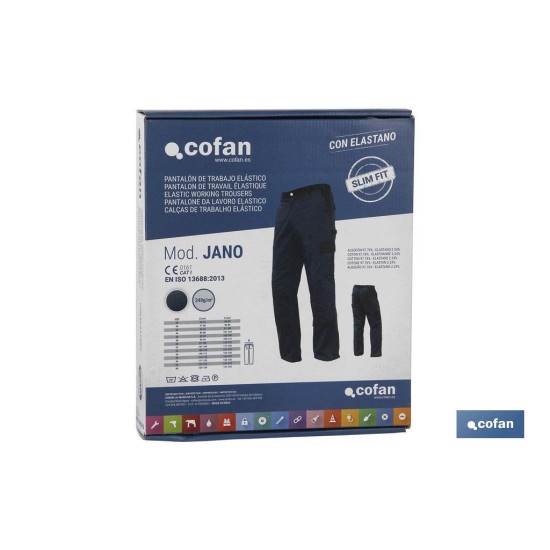 PANTALON TRAB. FLEX. JANO SLIM FIT MARINO/NEGRO T-52