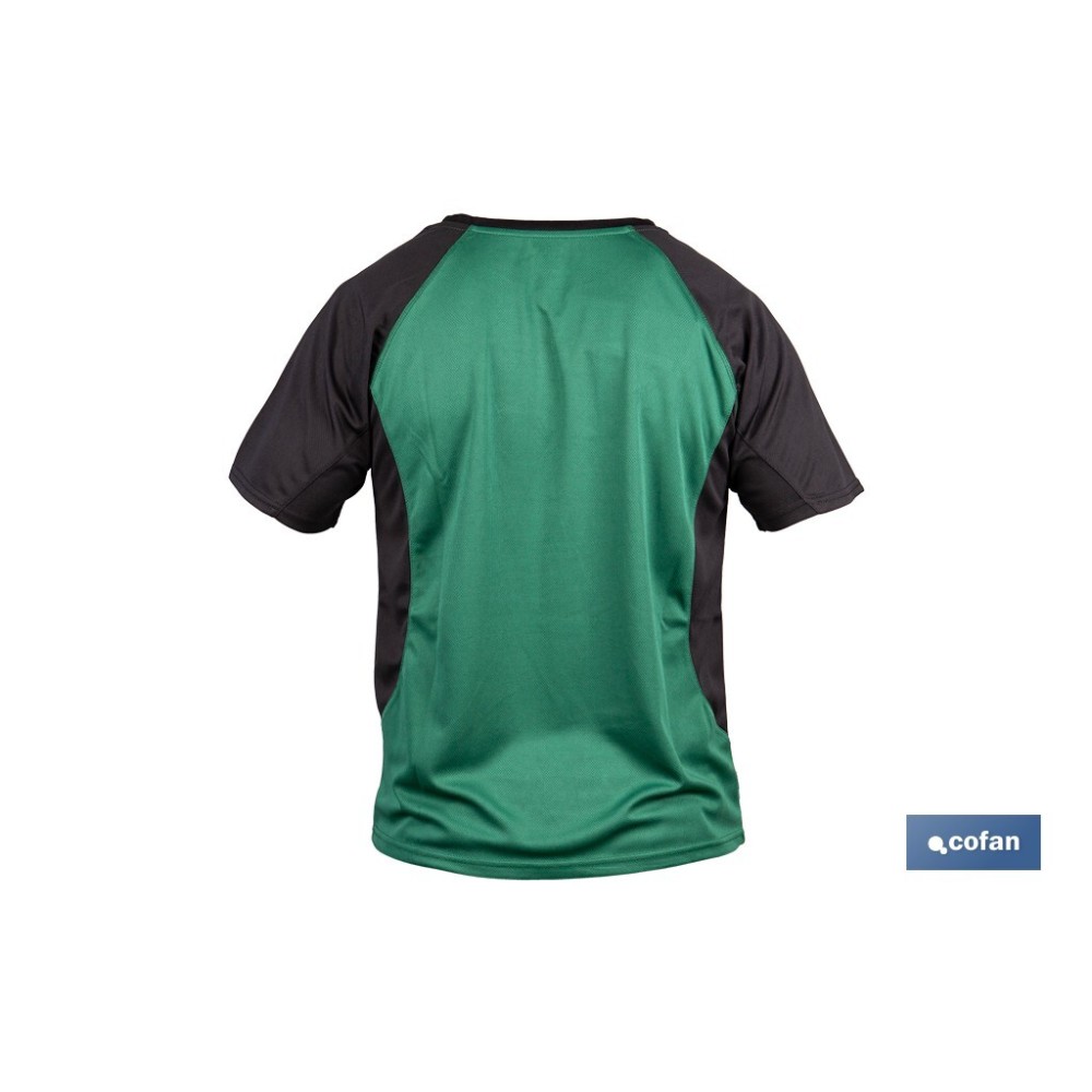 CAMISETA TRANSPIRABLE MODELO PILOTE VERDE-NEGRA 160 g/m2 TALLA-M