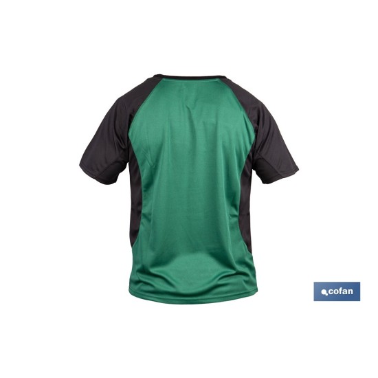 CAMISETA TRANSPIRABLE MODELO PILOTE VERDE-NEGRA 160 g/m2 TALLA-XXL