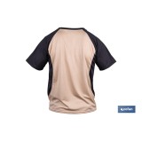 CAMISETA TRANSPIRABLE MODELO PILOTE BEIGE-NEGRA 160 g/m2 TALLA-S