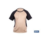 CAMISETA TRANSPIRABLE MODELO PILOTE BEIGE-NEGRA 160 g/m2 TALLA-XL