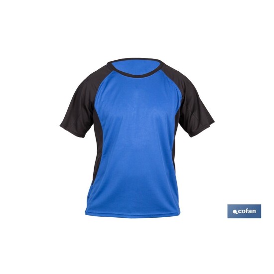 CAMISETA TRANSPIRABLE MODELO PILOTE AZUL-NEGRA 160 g/m2 TALLA-XXL
