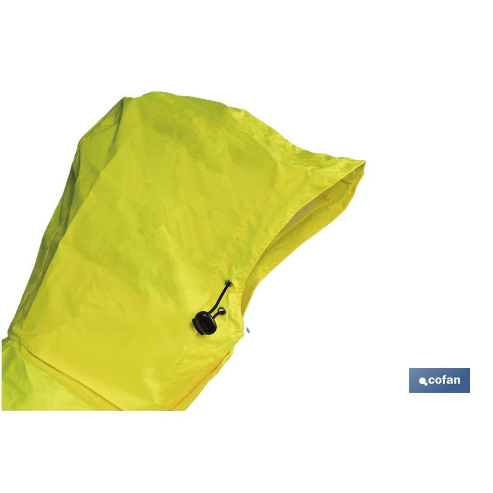 CHAQUETA DE LLUVIA DE ALTA VISIBILIDAD MODELO SAGITARIO AMARILLA Y AZUL TALLA L