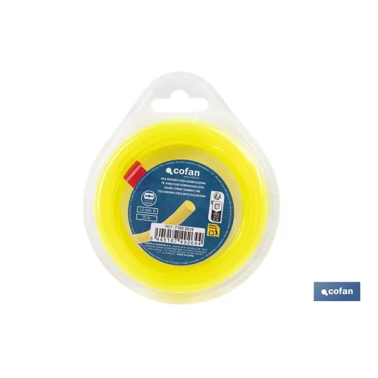 HILO REDONDO DE NYLON PARA DESBROZADORA 25 M X 1,6 MM
