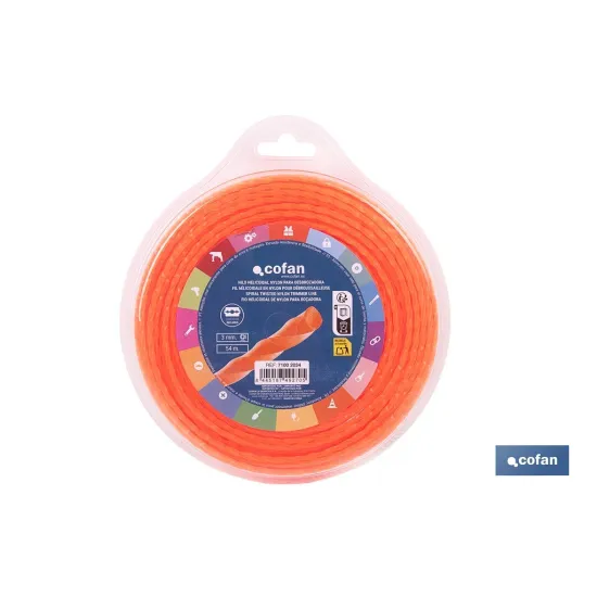 HILO HELICOIDAL DE NYLON PARA DESBROZADORA 54 M X 3 MM