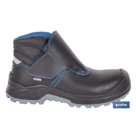 BOTA DE PIEL NEGRA CON VELCRO S3S MODELO URIAN PRO TALLA 47
