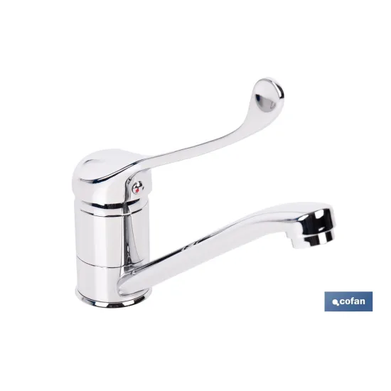 GRIFO DE COCINA MONOMANDO CON MANETA HIGIÉNICA