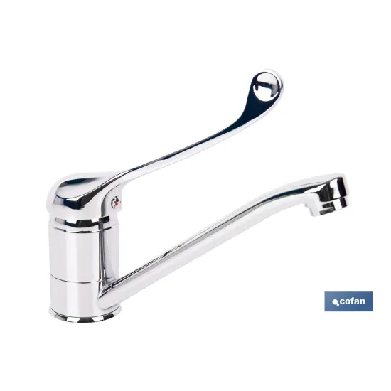 GRIFO DE COCINA MONOMANDO CON MANETA HIGIÉNICA
