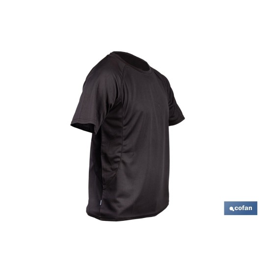 CAMISETA TRANSPIRABLE MODELO PILOTE NEGRA 160 g/m2 TALLA-M