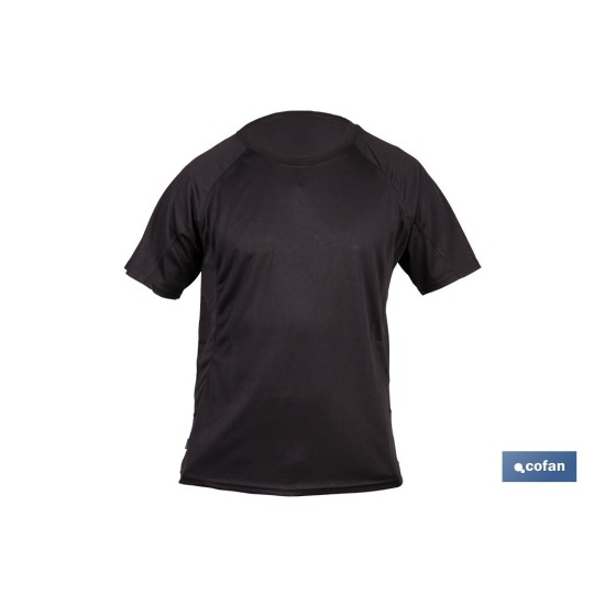 CAMISETA TRANSPIRABLE MODELO PILOTE NEGRA 160 g/m2 TALLA-M