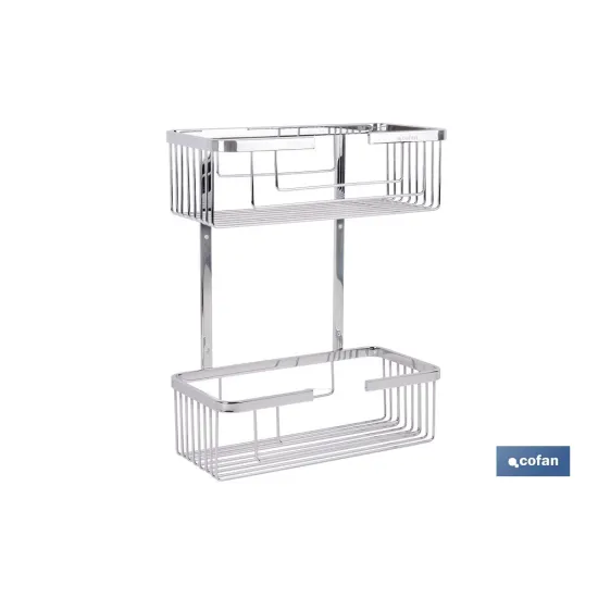 CESTA DE DUCHA PORTAGEL DOBLE DE ACERO INOXIDABLE 304