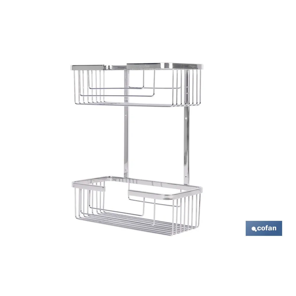 CESTA DE DUCHA PORTAGEL DOBLE DE ACERO INOXIDABLE 304