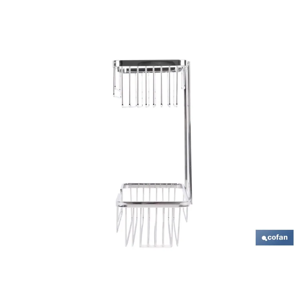 CESTA DE DUCHA PORTAGEL DOBLE DE ACERO INOXIDABLE 304