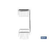 CESTA DE DUCHA PORTAGEL DOBLE DE ACERO INOXIDABLE 304