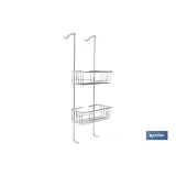 CESTA DE DUCHA DOBLE CON COLGADOR DE ACERO INOXIDABLE 304