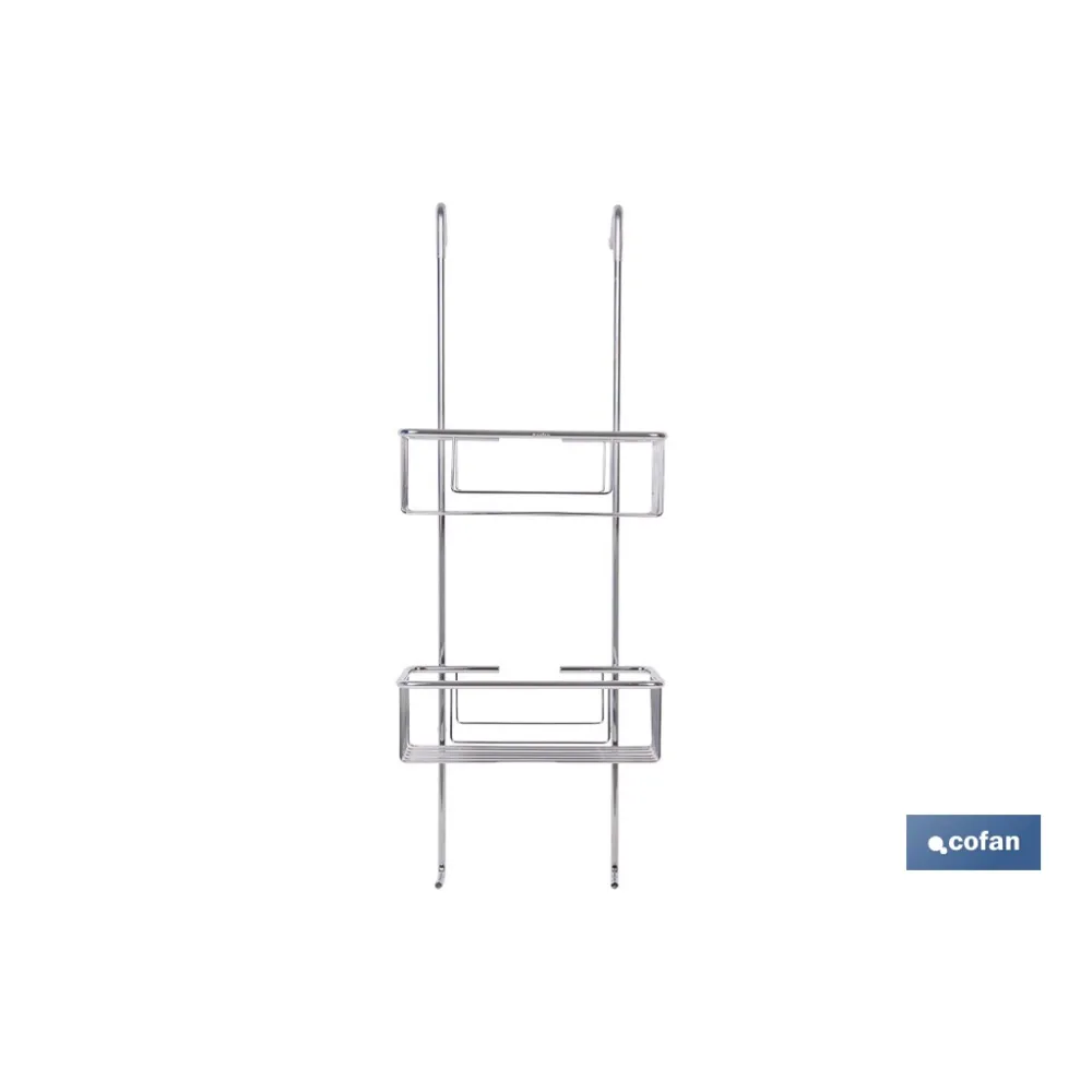 CESTA DE DUCHA DOBLE CON COLGADOR DE ACERO INOXIDABLE 304