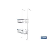 CESTA DE DUCHA DOBLE CON COLGADOR DE ACERO INOXIDABLE 304