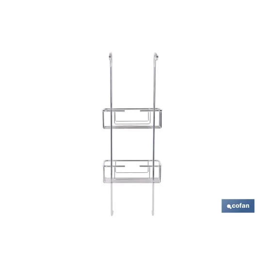 CESTA DE DUCHA DOBLE CON COLGADOR DE ACERO INOXIDABLE 304
