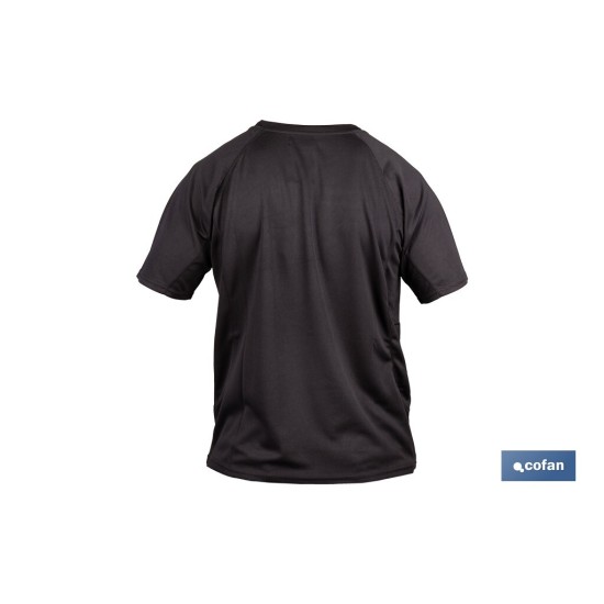 CAMISETA TRANSPIRABLE MODELO PILOTE NEGRA 160 g/m2 TALLA-XXL