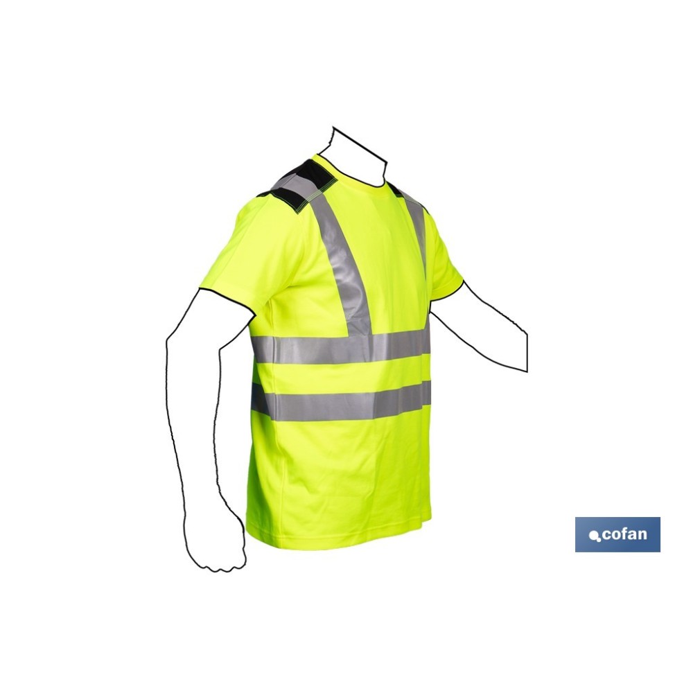 CAMISETA DE ALTA VISIBILIDAD MODELO ATLAS AMARILLA Y NEGRA TALLA M