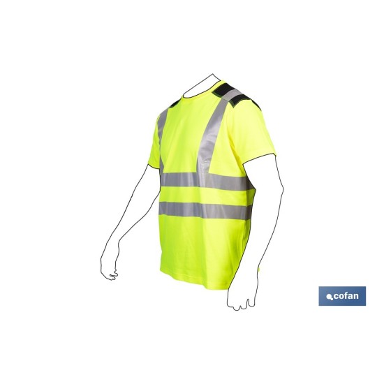 CAMISETA DE ALTA VISIBILIDAD MODELO ATLAS AMARILLA Y NEGRA TALLA M