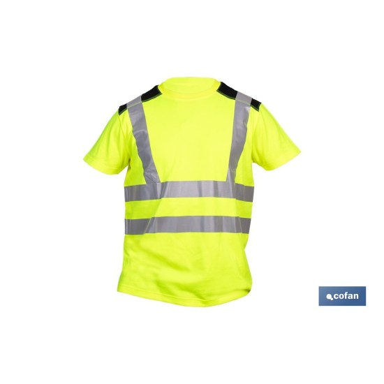 CAMISETA DE ALTA VISIBILIDAD MODELO ATLAS AMARILLA Y NEGRA TALLA S
