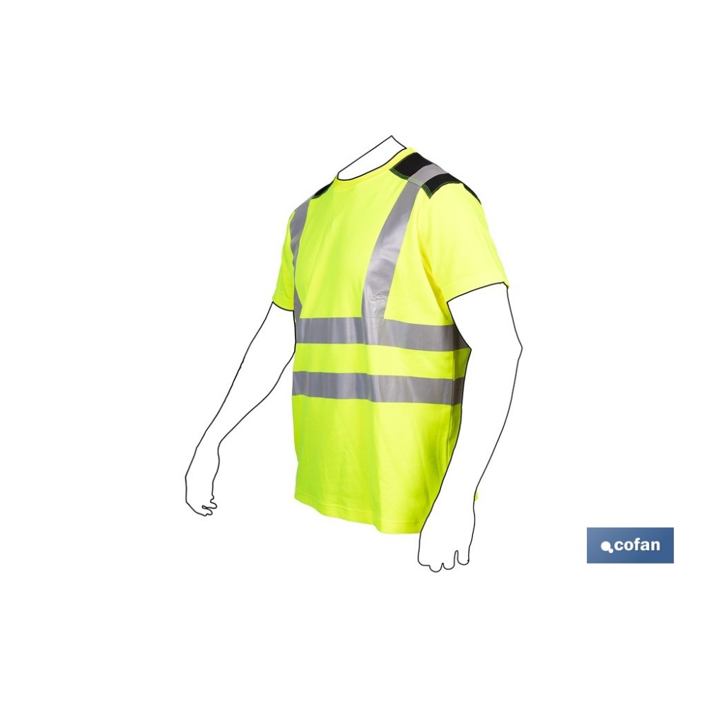 CAMISETA DE ALTA VISIBILIDAD MODELO ATLAS AMARILLA Y NEGRA TALLA S