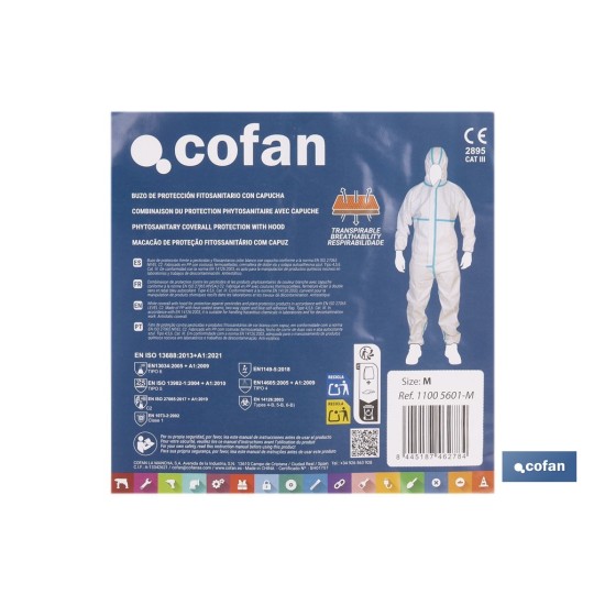 BUZO C/CAPUCHA FITOSANITARIOS ISO 27065 TALLA M
