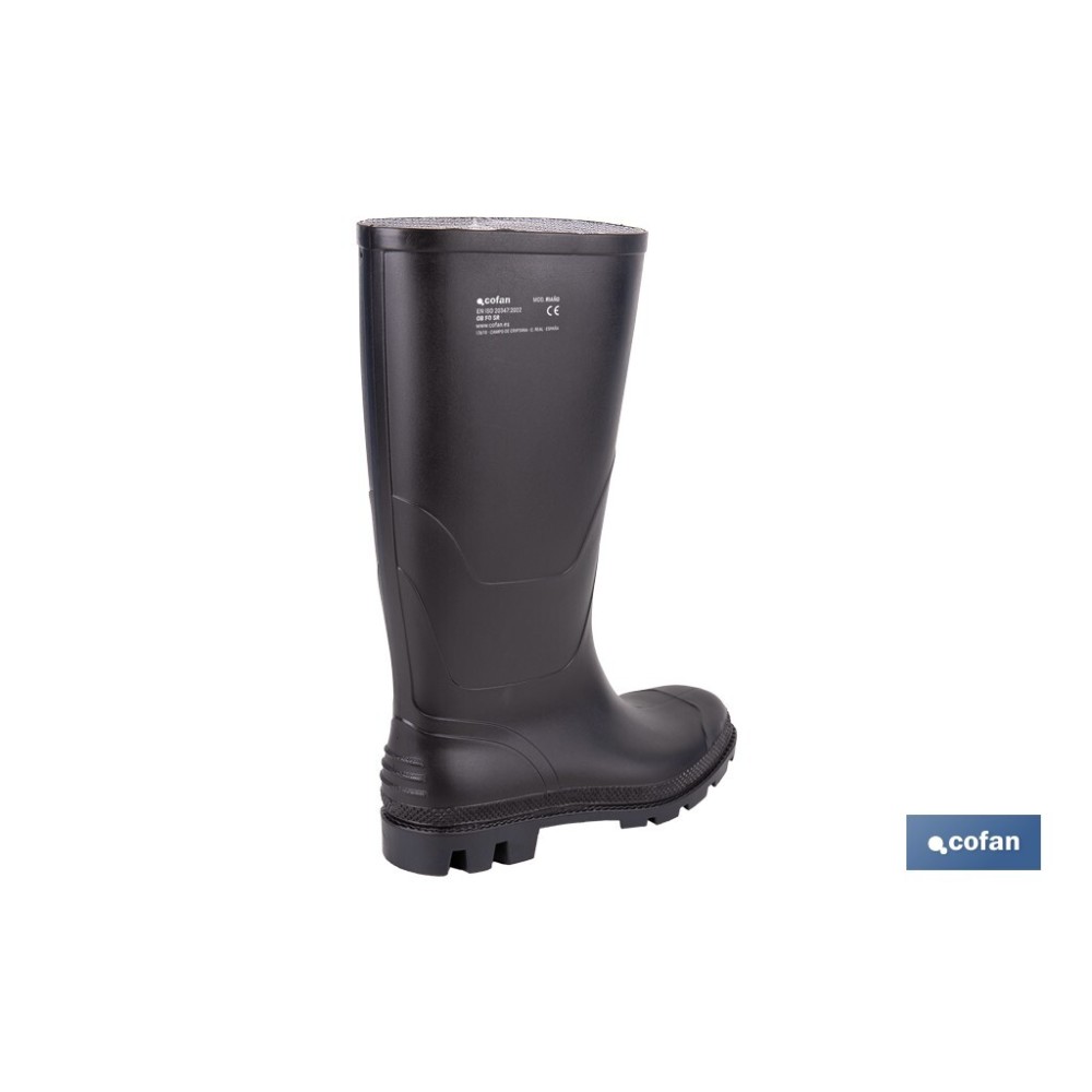 BOTA ALTA DE AGUA PVC NEGRA OB FO SR TALLA 39