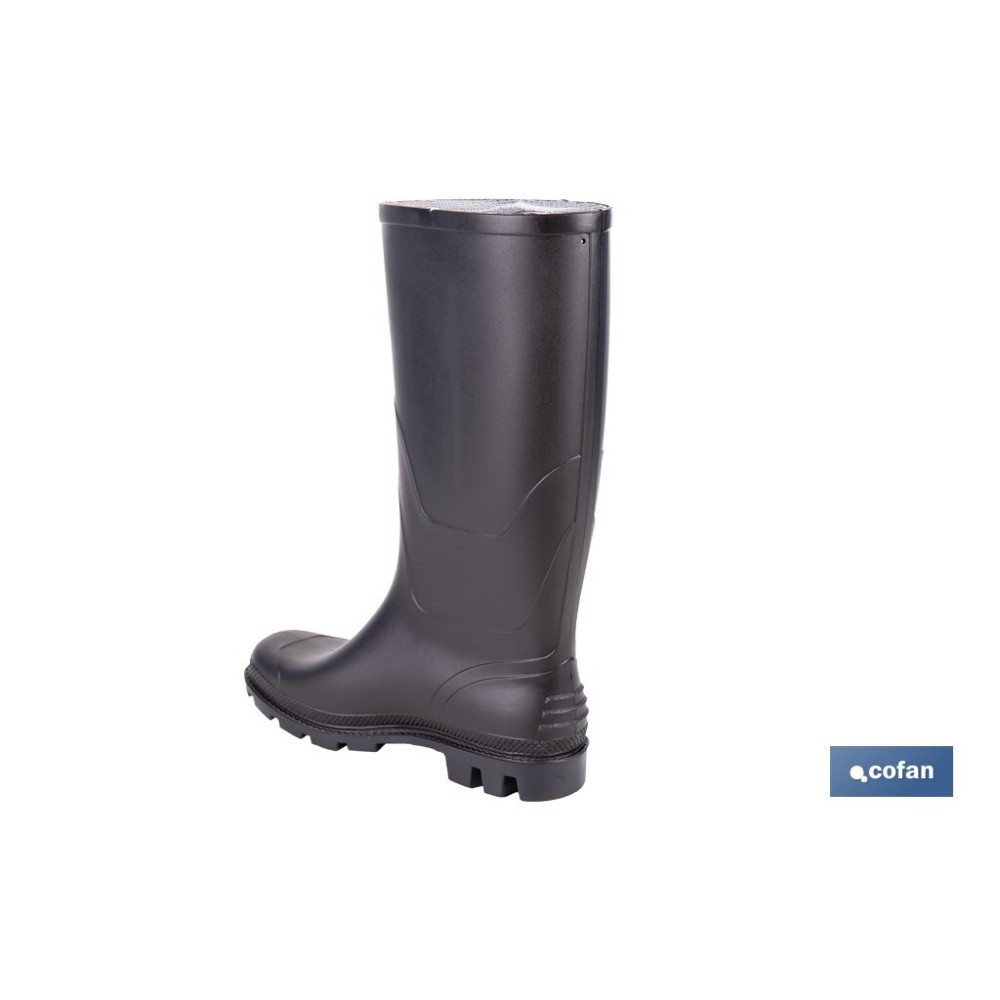 BOTA ALTA DE AGUA PVC NEGRA OB FO SR TALLA 39