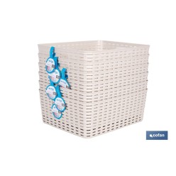 CESTA  MULTIUSOS 12L 36X28X13.5 cm BEIGE