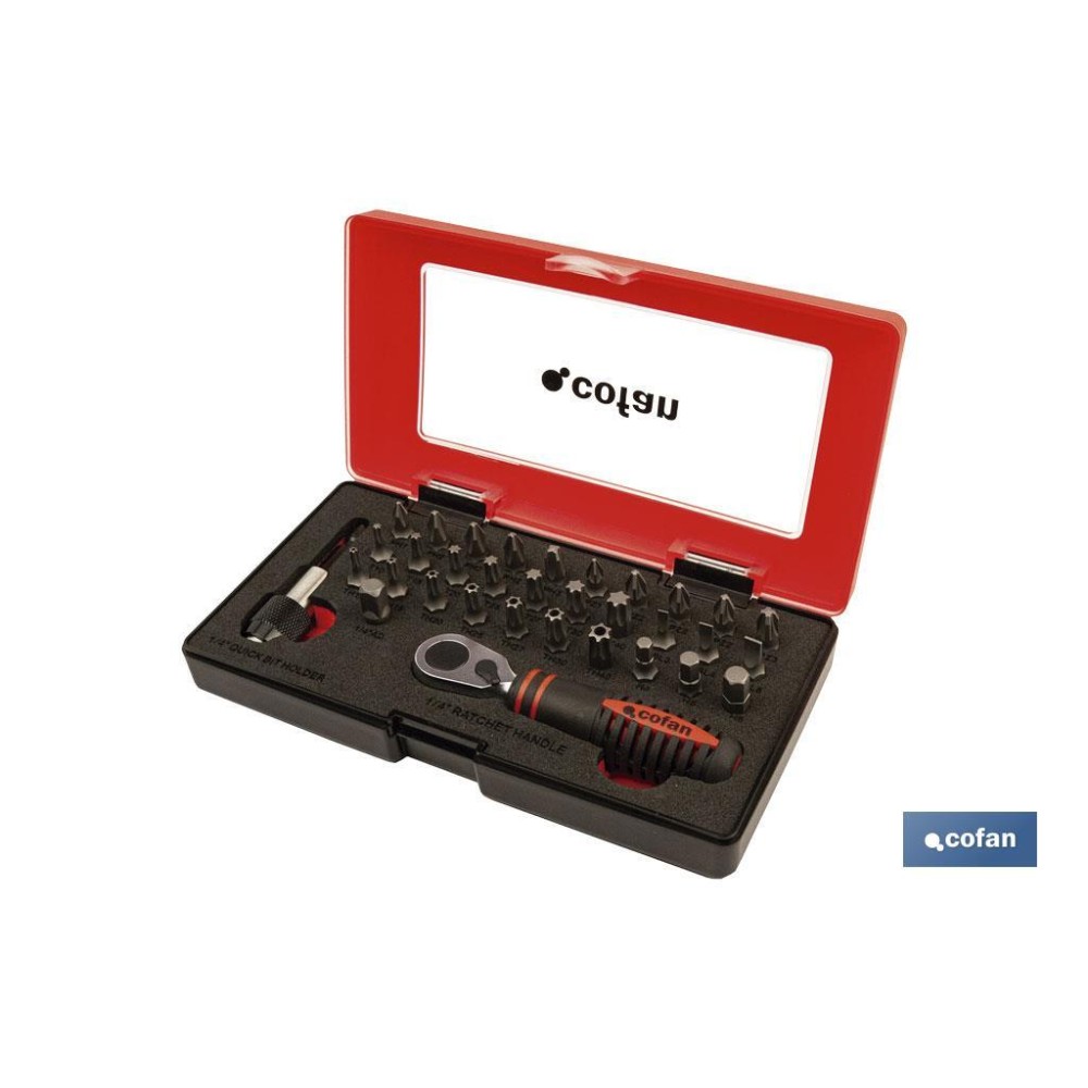 SET MINI CARRACA 1/4 CON PUNTAS (33 pcs.)