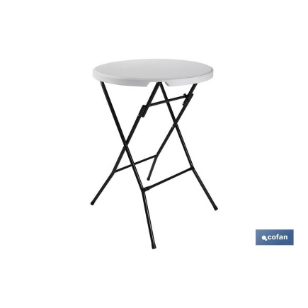 MESA ALTA PLEGABLE BLANCA 80X80X110CM