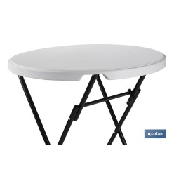 MESA ALTA PLEGABLE BLANCA 80X80X110CM