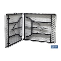 MESA PLEGABLE RECTANGULAR BLANCA CON BLOQUEO DE SEGURIDAD 180X75X72 CM