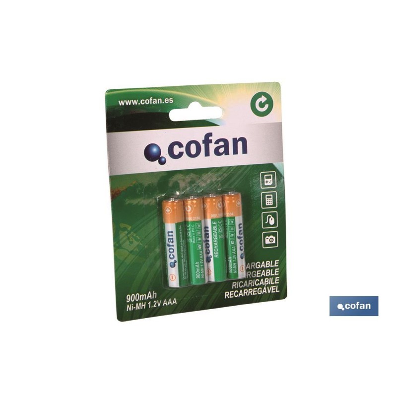 BLISTER 4 PILAS RECARGABLES AAA 900MAH VENTA UNITARIA
