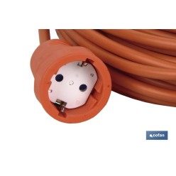 PROLONGADOR BIPOLAR CON T/T LATERAL 16A250V CABLE 25M NARANJA